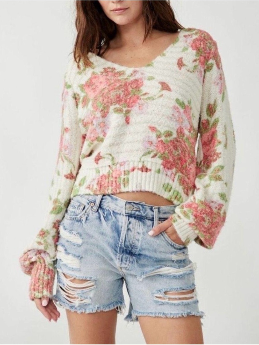 Free People Bed of Roses Sweater, S